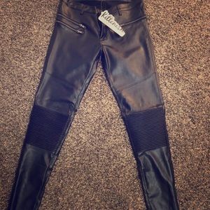 Kittenish black leather pants